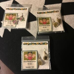 $4 bundled 🆕 3 sets hand painted earring sets